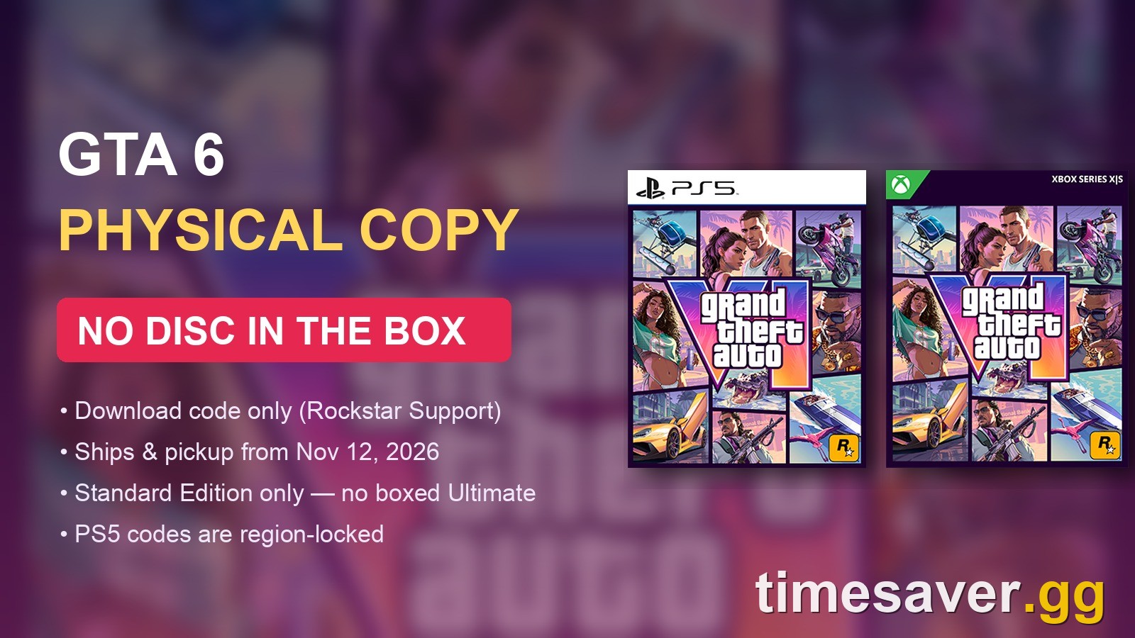 GTA 6 Physical Copy: No Disc, No Boxed Ultimate & a PS5 Region Lock