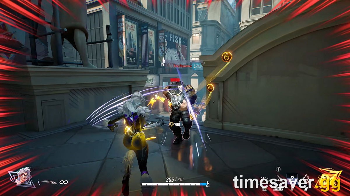 Black Cat diving onto The Punisher with claw slashes in Marvel Rivals Season 9