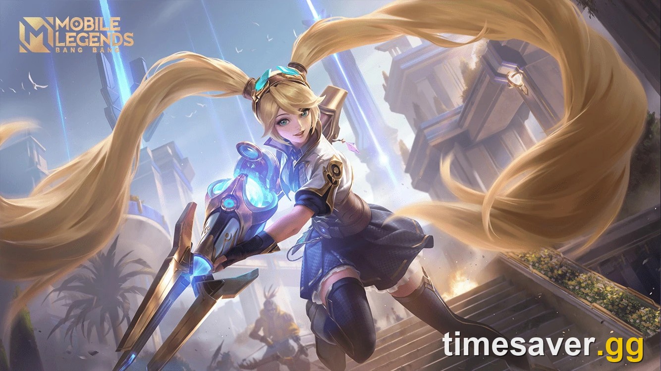 Layla Energy Gunner default skin official splash art for the Mobile Legends Layla build guide