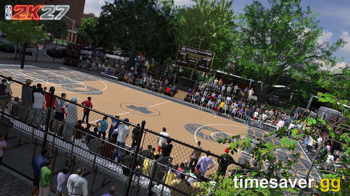 NBA 2K27 recreated Rucker Park streetball court — the Fire & Concrete proving ground in New York City
