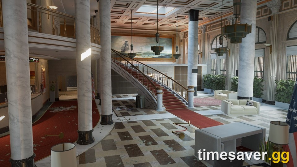 Rainbow Six Siege Bank map exterior showing the Los Angeles bank building — Y11S3