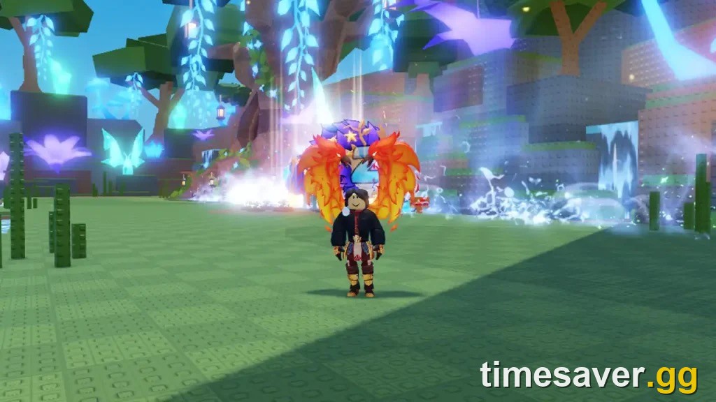 Steal An Egg Enchanted Forest biome with the glowing enchanted tree and a player avatar