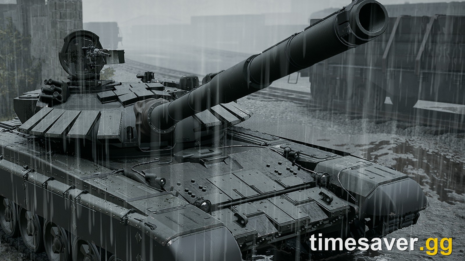 The T-72B3 main battle tank in the rain, from BULKHEAD's official WARDOGS Season 02 patch notes art